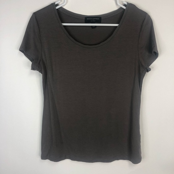 Banana Republic dark grey luxe touch tee short sleeve scoop neck S - Picture 1 of 8